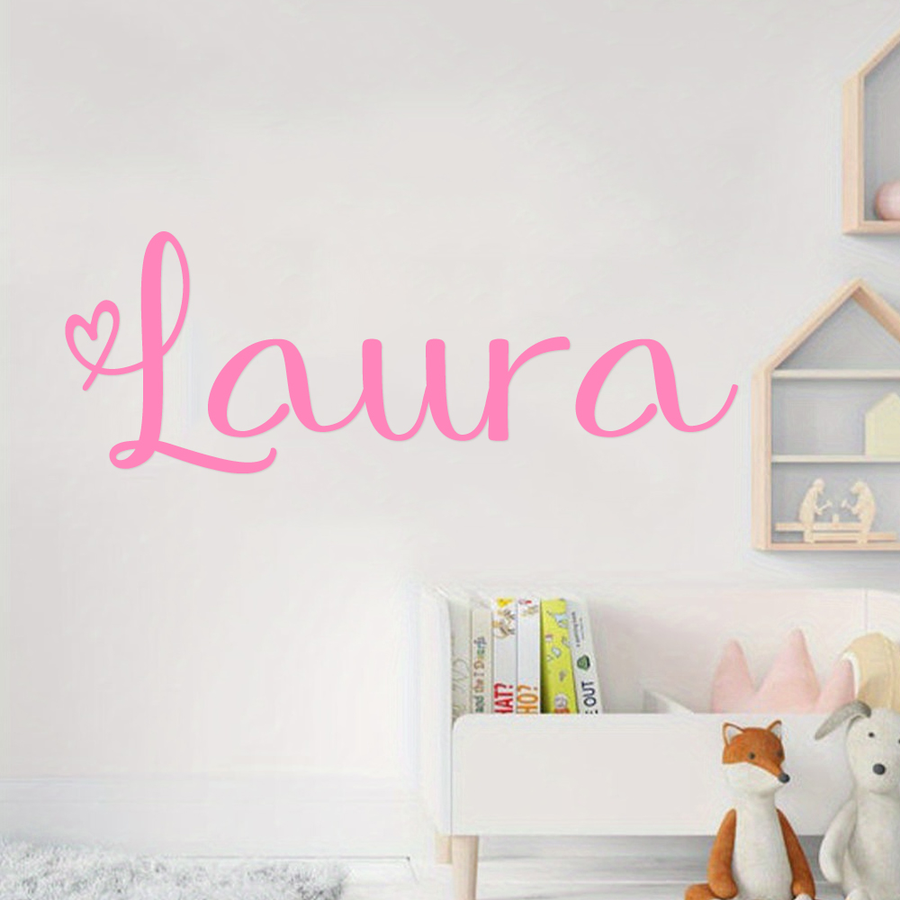 Home Decor Interior - 1pc Custom Heart Cursive Name Wall