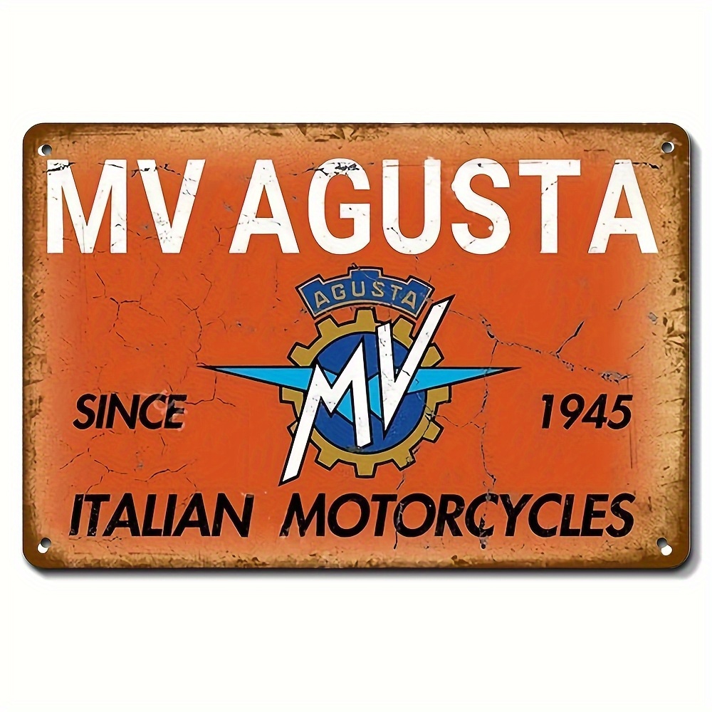 Home Decor Orange - Vintage MV Agusta Italian Motorcycles Metal