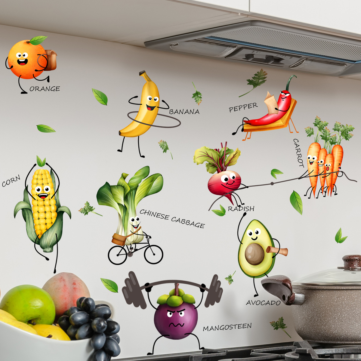 Cartoon Emoji Fruit Wall Stick - огляд і ціна Home Decor Emoji