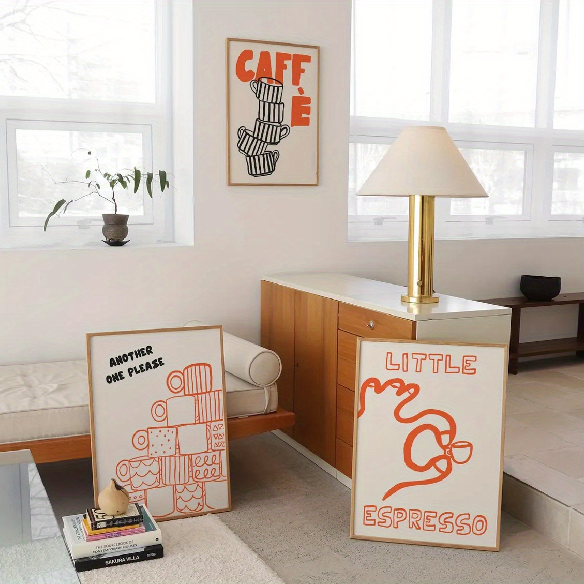 1/3pcs Italian Coffee Canvas P - огляд і ціна Home Decor Orange