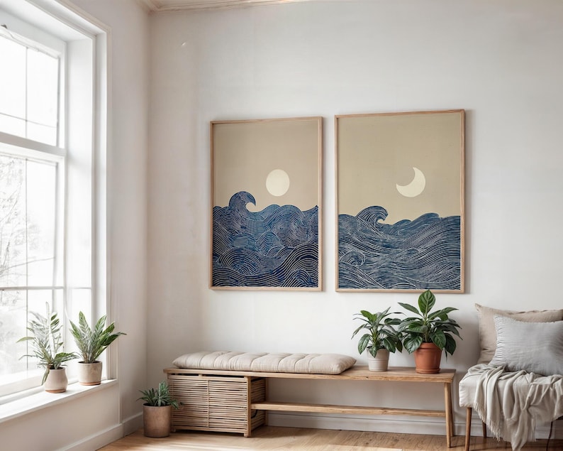 2pcs Japandi Minimalist Moon C - огляд і ціна Home Decor Japandi Style