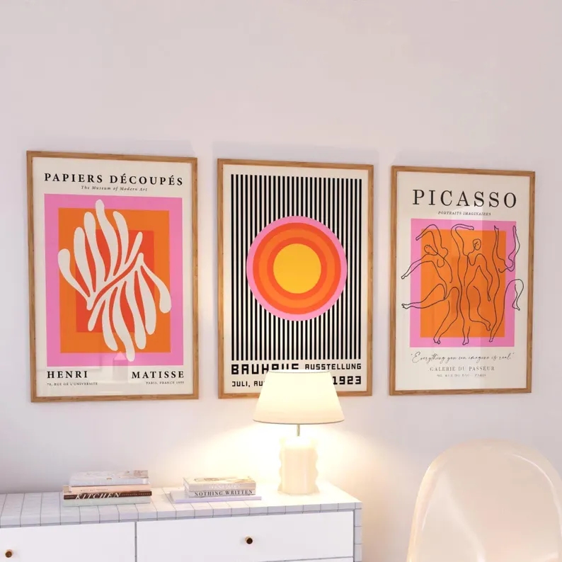 3pcsModern Orange  Bauhaus And - огляд і ціна Home Decor Orange