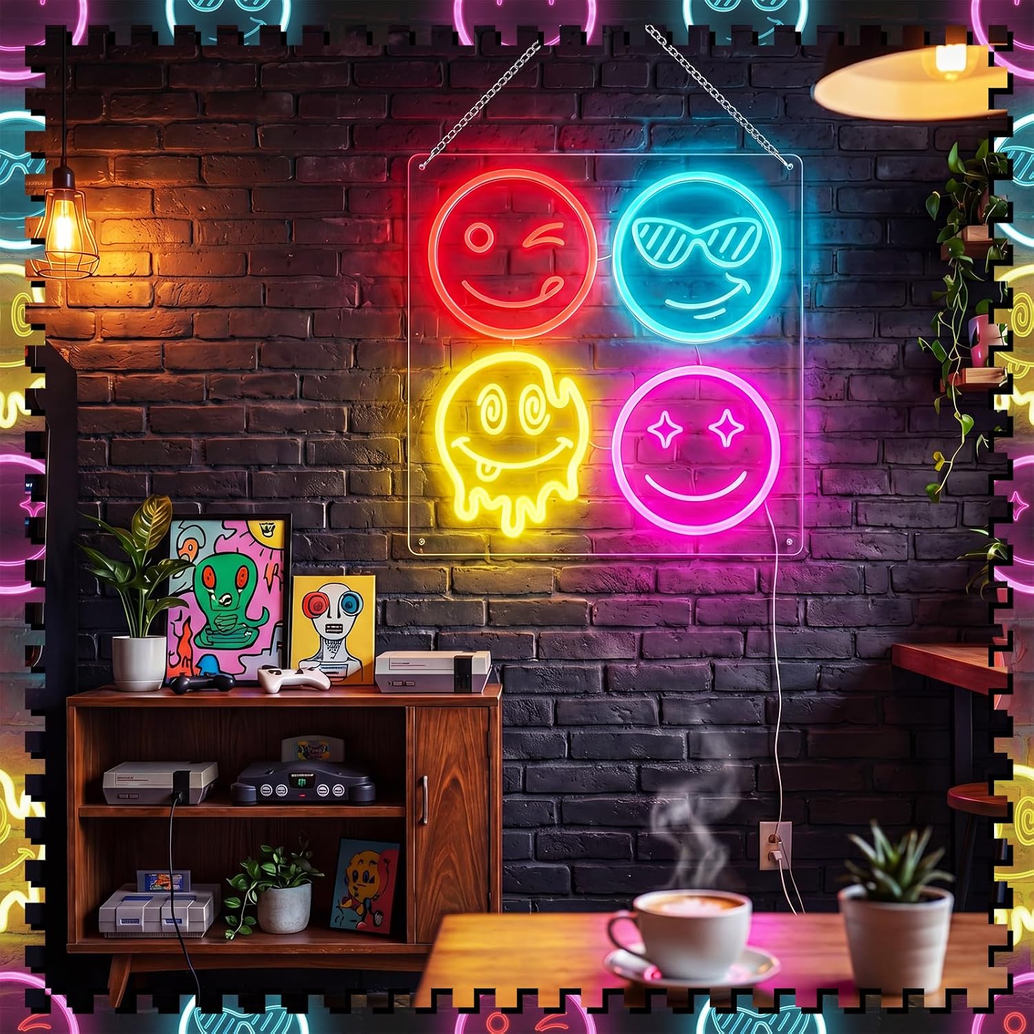 Cute Smiley Face LED Neon Sign - огляд і ціна Home Decor Emoji