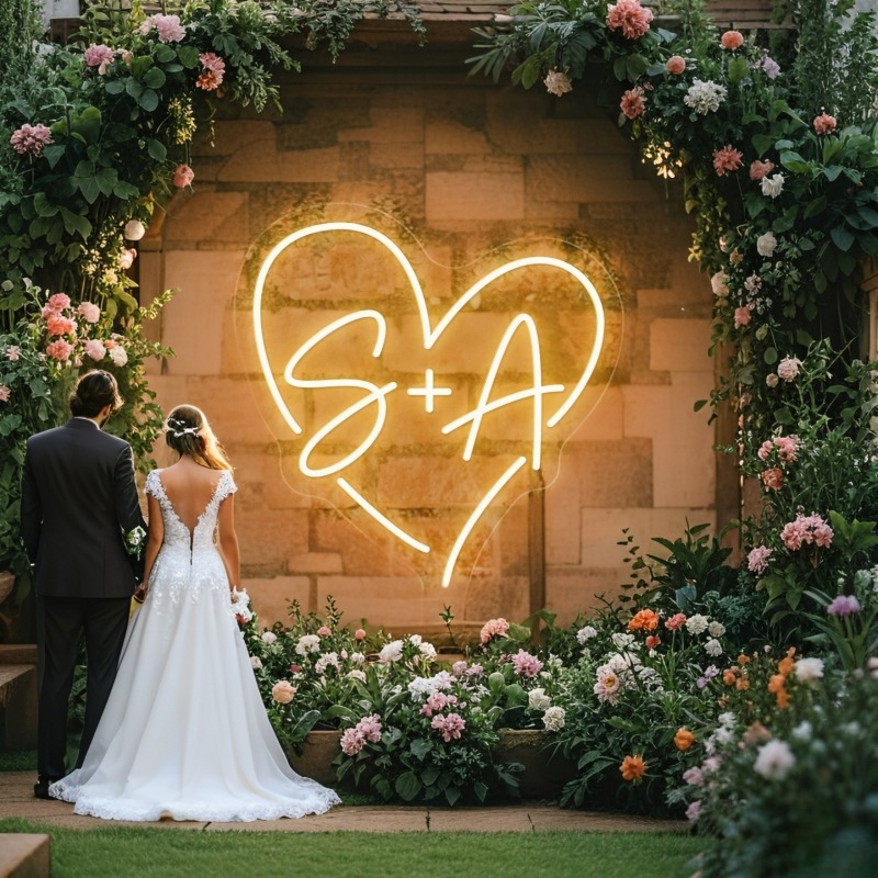 Custom Initials Heart LED Neon - огляд і ціна Home Decor Ideas