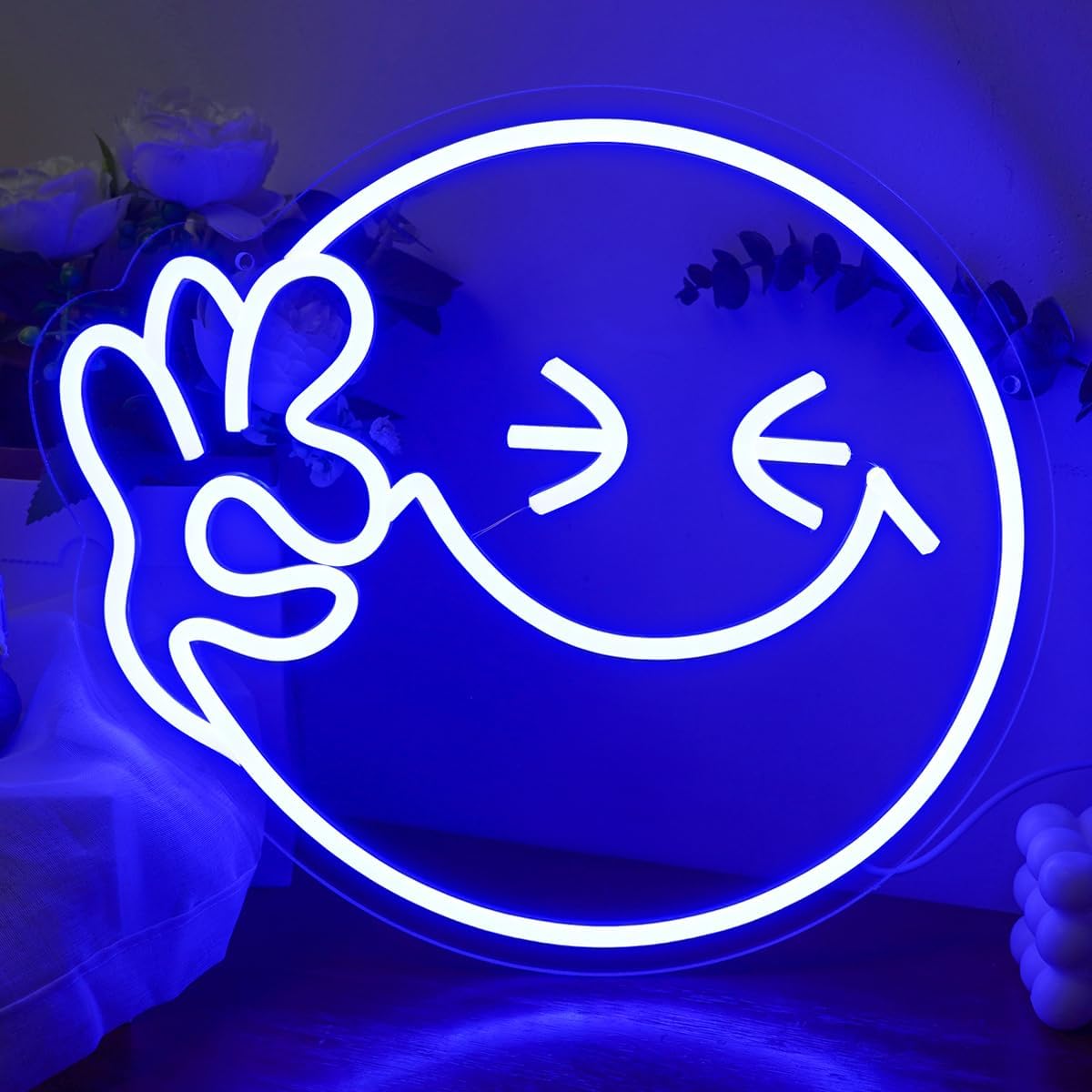 Emoji Smile OK  Neon Sign USB  - огляд і ціна Home Decor Emoji