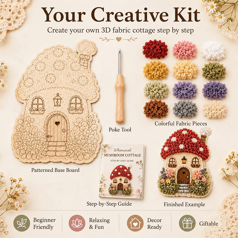 3D Mushroom House Poke Art DIY - огляд і ціна Home Decor Ideas