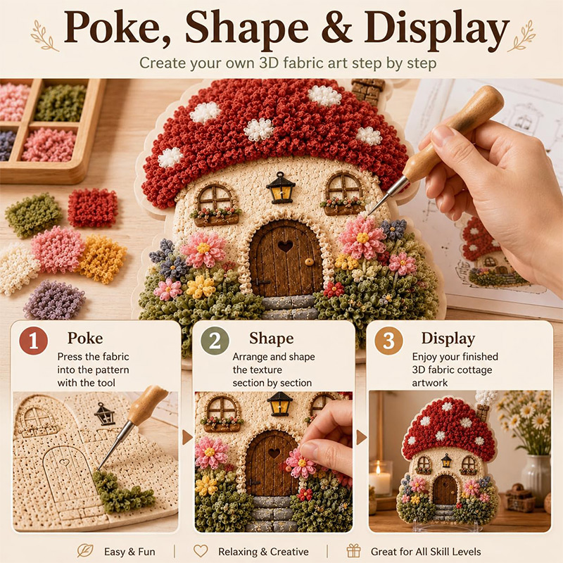 3D Mushroom House Poke Art DIY - огляд і ціна Home Decor Ideas