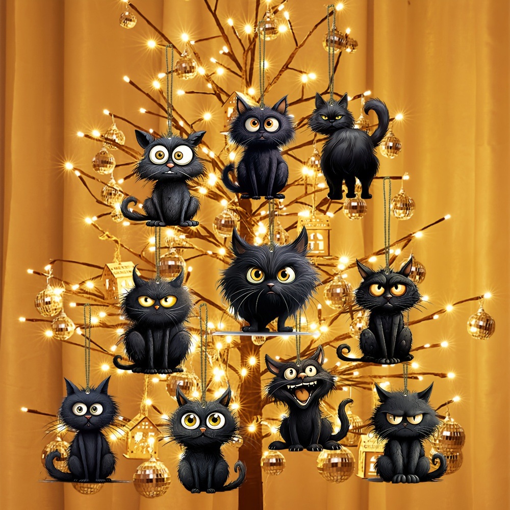 Handmade Black Cat Emoji Woode - огляд і ціна Home Decor Emoji