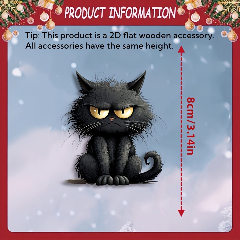 Handmade Black Cat Emoji Woode - огляд і ціна Home Decor Emoji