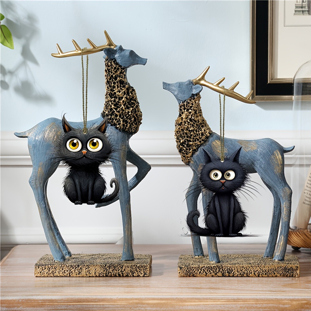 Handmade Black Cat Emoji Woode - огляд і ціна Home Decor Emoji